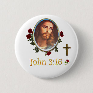 JOhn 3:16 2 Inch Round Button