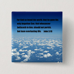 John 3:16 2 inch square button