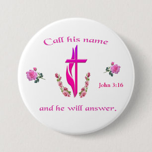 John 3:16 3 inch round button