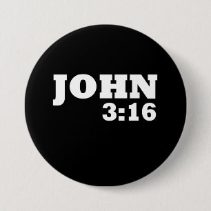 John 3:16 3 inch round button