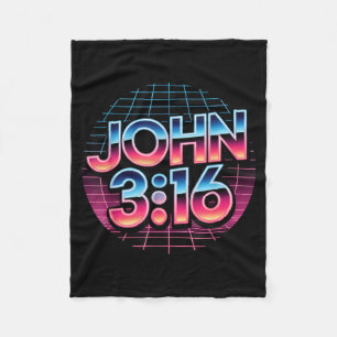 John 3_16 80s Retro Christian Faith Design Fleece Blanket