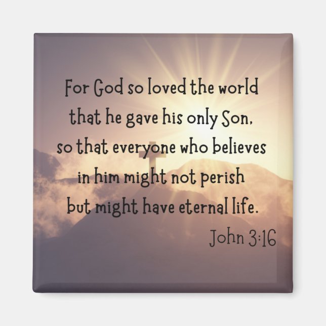 John 3:16 aimant 2 pouces (Devant)