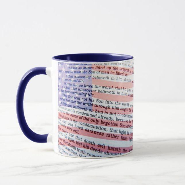 John 3:16 and American flag Mug (Left)