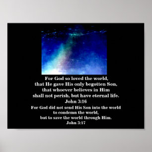 JOHN 3:16 and JOHN 3:17 Poster