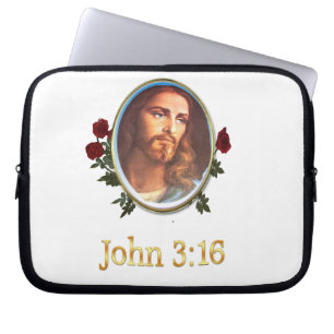 John 3:16 art laptop sleeve