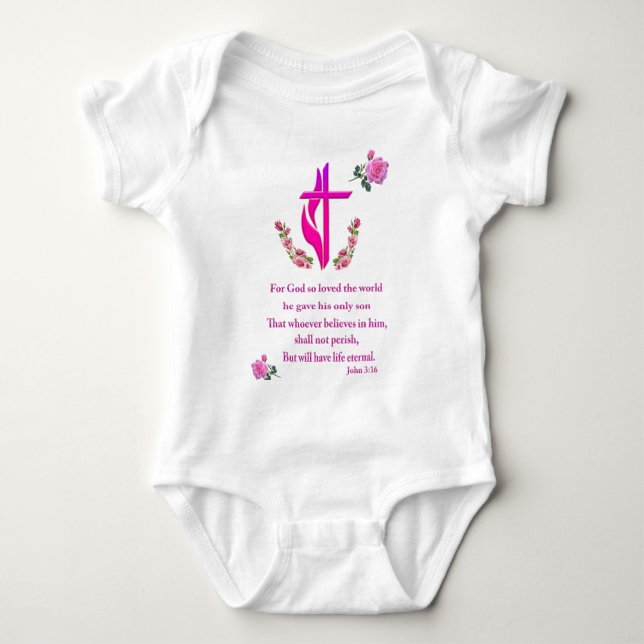 John 3:16 baby bodysuit (Front)