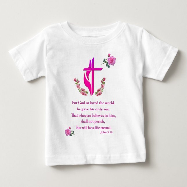 John 3:16 baby T-Shirt (Front)