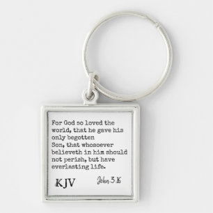 John 3:16 Bible Quote - Can be Customized Keychain