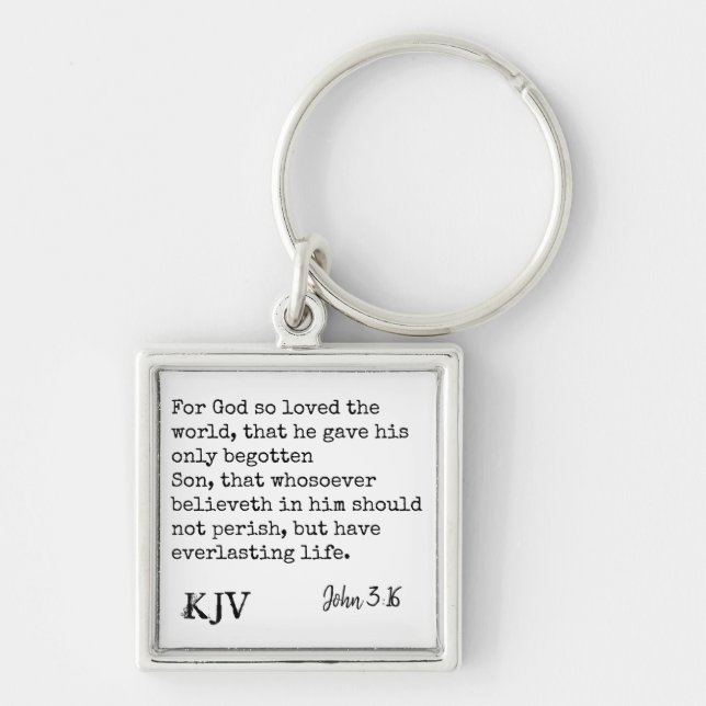 John 3:16 Bible Quote - Can be Customized Keychain (Front)