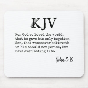 John 3:16 Bible Quote - Can be Customized Mouse Pad