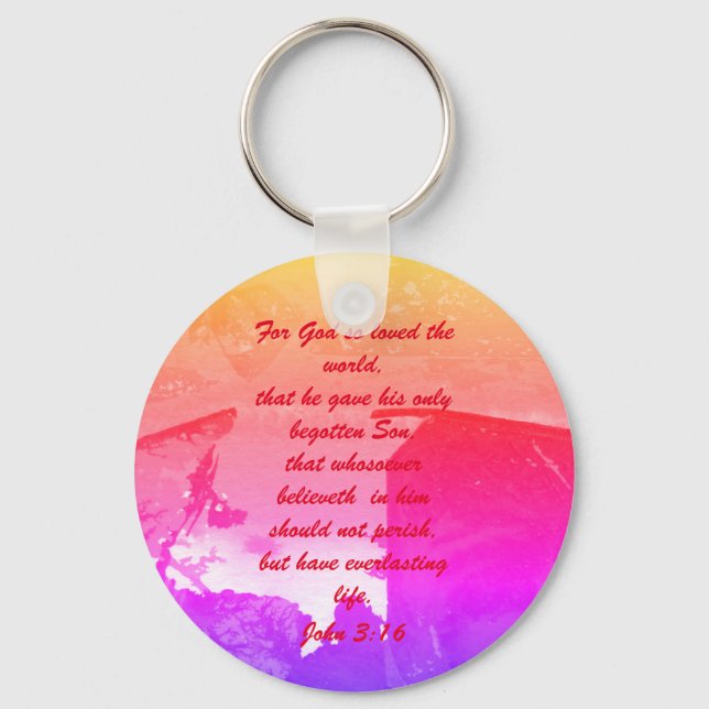 John 3:16 Bible scripture salvation truth Keychain (Front)