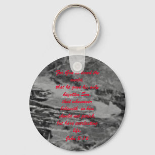 John 3:16 Bible scripture salvation truth Keychain