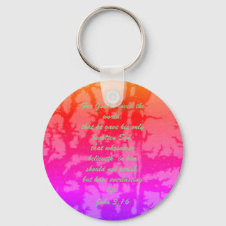 John 3:16 Bible scripture salvation truth Keychain
