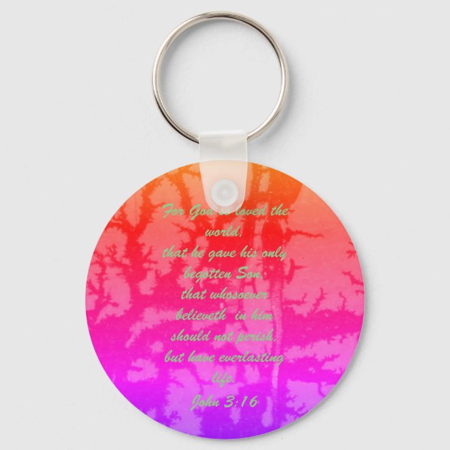 John 3:16 Bible scripture salvation truth Keychain (Front)