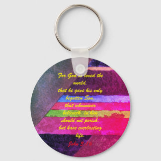 John 3:16 Bible scripture salvation truth Keychain