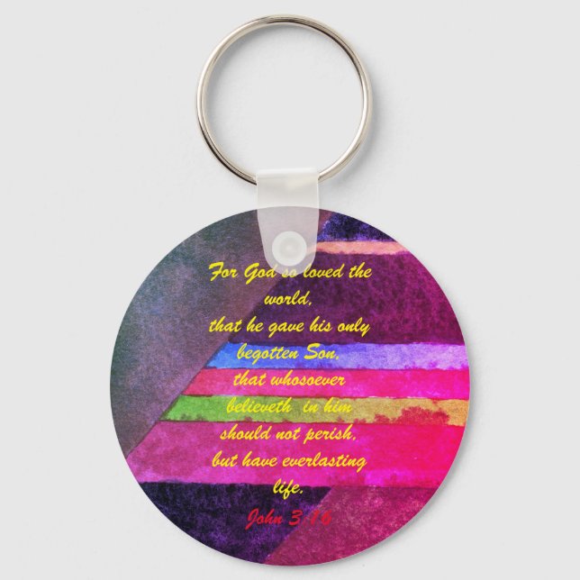 John 3:16 Bible scripture salvation truth Keychain (Front)