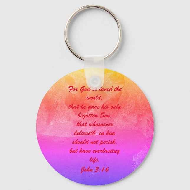 John 3:16 Bible scripture salvation truth Keychain (Front)
