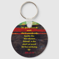John 3:16 Bible scripture salvation truth Keychain