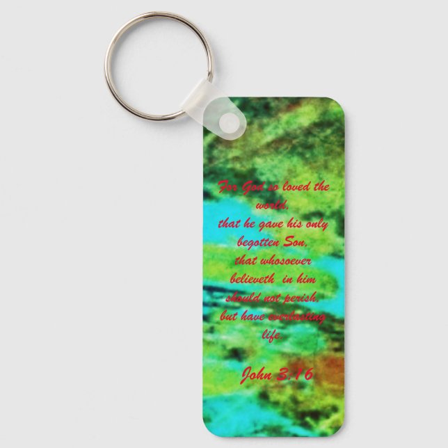 John 3:16 Bible scripture salvation truth Keychain (Front)