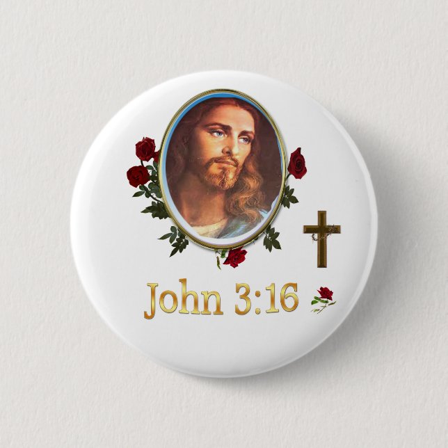 John 3:16 Bible verse 2 Inch Round Button (Front)