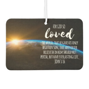 John 3:16 Bible Verse Christian Air Freshener