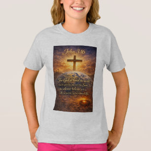 John 3:16 Bible Verse Girl's Tee Shirt