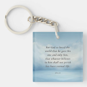 John 3:16 Bible Verse Image Keychain
