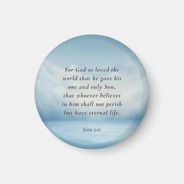 John 3:16 Bible Verse Image Magnet (Front)