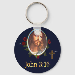 John 3:16 Bible verse Keychain
