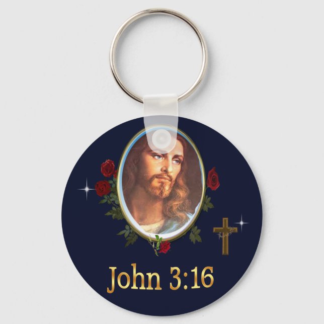 John 3:16 Bible verse Keychain (Front)