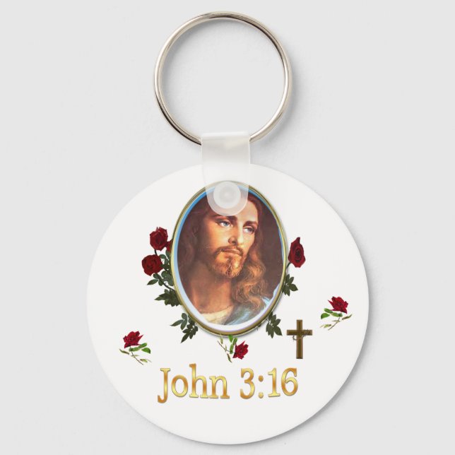 John 3:16 Bible verse Keychain (Front)