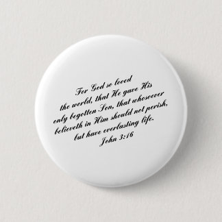 John 3:16 Bible Verse (KJV) 2 Inch Round Button