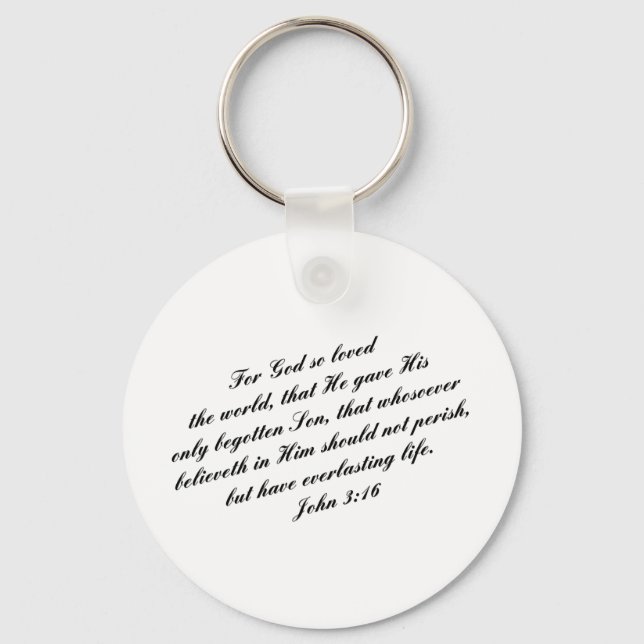 John 3:16 Bible Verse (KJV) Keychain (Front)