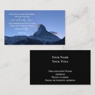 John 3:16 Bible Verse | Matterhorn Photo Pastor Business Card