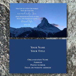 John 3:16 Bible Verse | Swiss Alps Original Photo Business Card