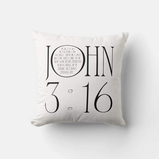 John 3:16 Bible Verse Throw Pillow (Front)