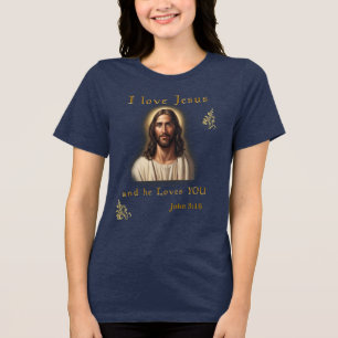 John 3:16 Bible verse Tri-Blend Shirt