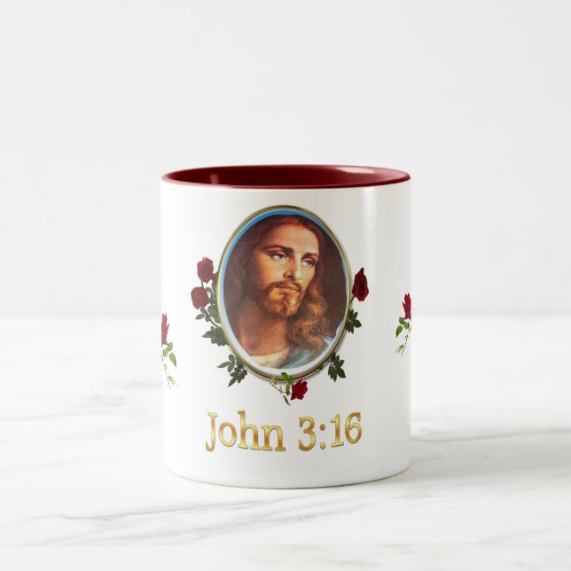 John 3:16 Bible verse Two-Tone Coffee Mug (Center)