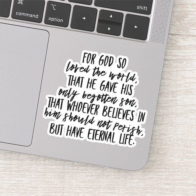John 3:16 Bible Verse Vinyl Sticker (Détail)