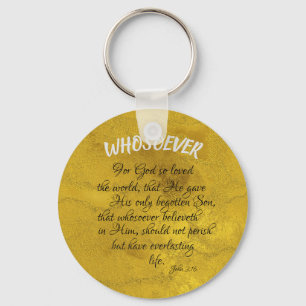 John 3.16 Bible Verse with Whosoever Keychain