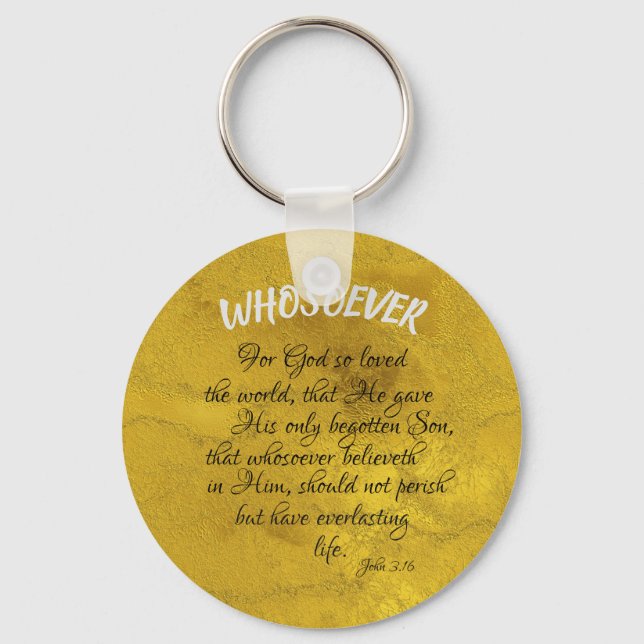 John 3.16 Bible Verse with Whosoever Keychain (Front)
