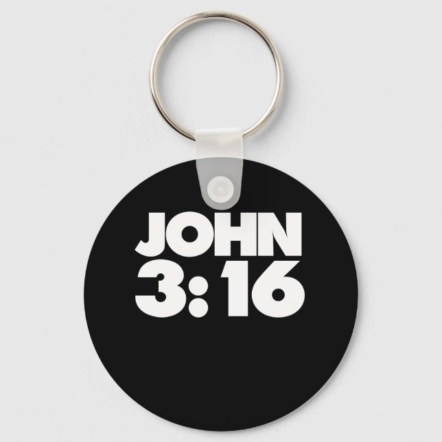 John 3:16 bible verses for christians keychain (Front)