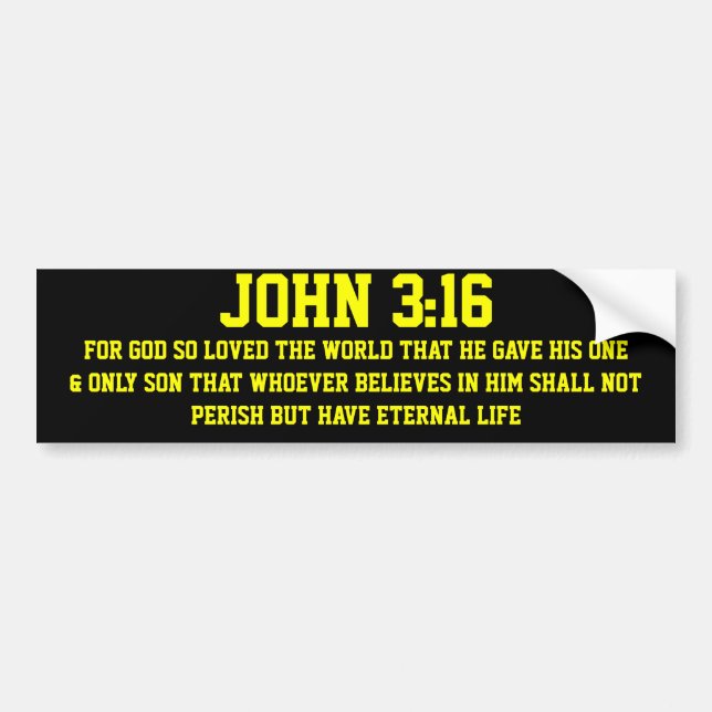 JOHN 3 16 BUMPER STICKER (Front)
