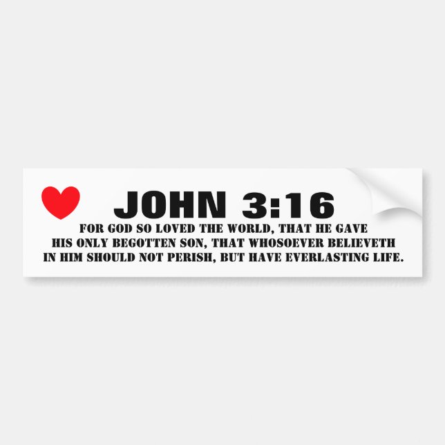 JOHN 3 16 BUMPER STICKER (Front)