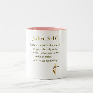 John 3:16 cadeaux chrétiens Mug à café à deux tons