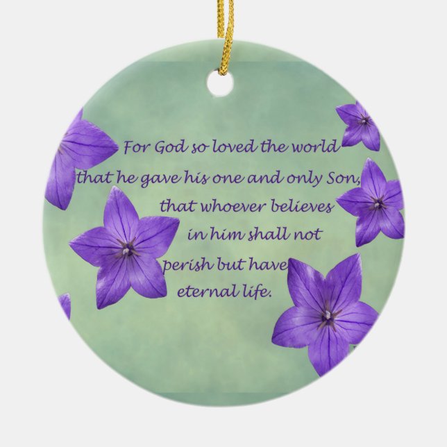 John 3:16 ceramic ornament (Front)