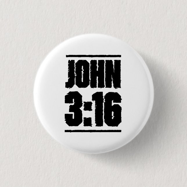 John 3:16 Christian Bible Verse  1 Inch Round Button (Front)