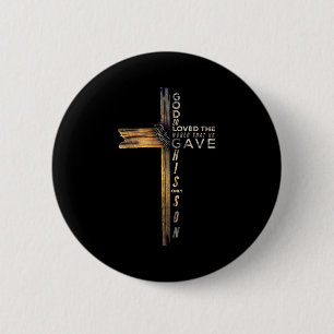 John 3_16 Christian Cross Bible 2025 Update 2 Inch Round Button