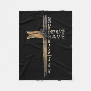 John 3_16 Christian Cross Bible Fleece Blanket