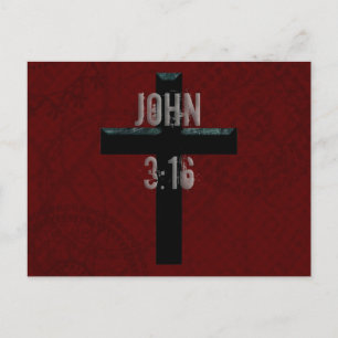 John 3:16 Christian Cross Postcard